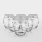 Набор стеклянных банок с серебристой полимерной крышкой, ТО-82 мм, 550 мл, 6 шт. - Фото 7