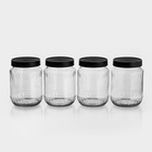 Набор стеклянных банок с чёрной полимерной крышкой, ТО-82 мм, 720 мл, 4 шт. - Фото 7