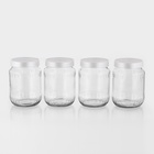 Набор стеклянных банок с серебристой полимерной крышкой, ТО-82 мм, 720 мл, 4 шт. - Фото 7