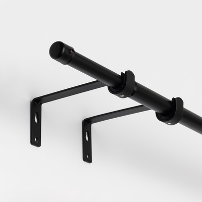 Карниз однорядный кованый, 160-300 см, телескопический, металл, чёрный