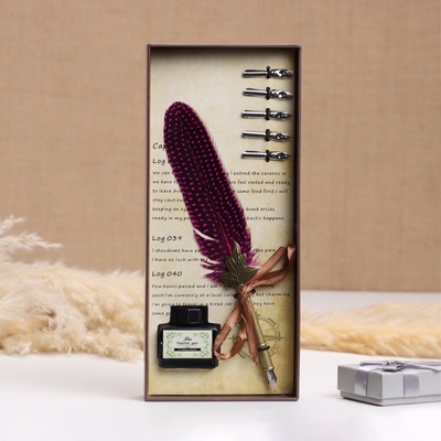 Набор подарочный 3 в 1 «Герби»: перьевая ручка, чернила, наконечники, красный