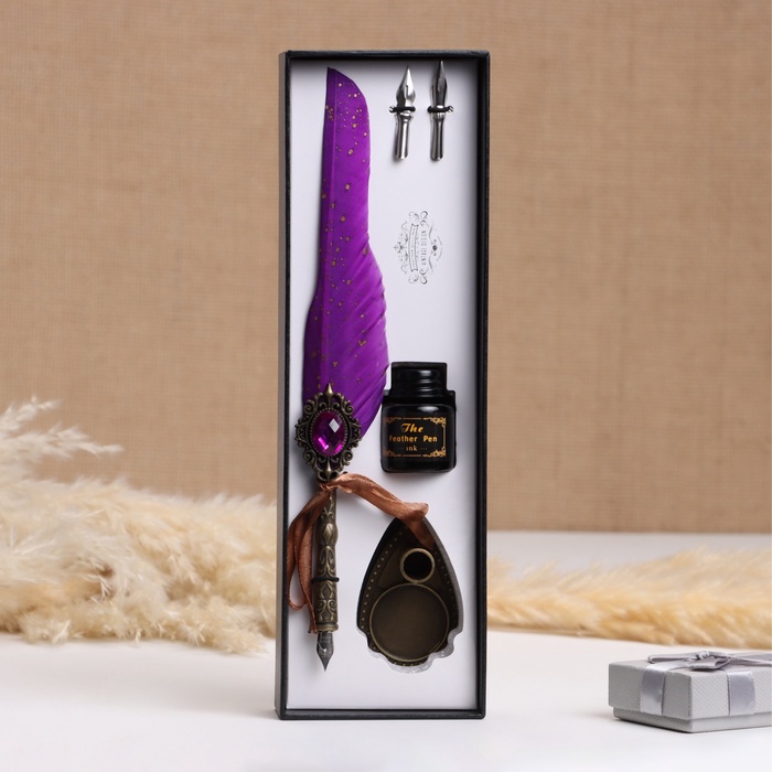 Набор подарочный 3 в 1 «Реликвия» (перьевая ручка, чернила, наконечники), фиолетовый - Фото 1