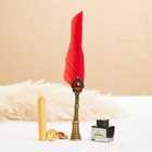 Набор подарочный 5 в 1 «Реликвия» (перьевая красная ручка, чернила, наконечники, печать, воск) - Фото 2