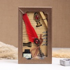 Набор подарочный 5 в 1 «Реликвия» (перьевая красная ручка, чернила, наконечники, печать, воск) - Фото 3