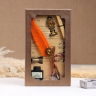 Набор подарочный 5 в 1 «Реликвия» (перьевая оранжевая ручка, чернила, печать, воск) - Фото 3