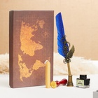 Набор подарочный 5 в 1 «Стимпанк» (перьевая синяя ручка, чернила, наконечники, печать, воск) - Фото 2