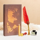 Набор подарочный 5 в 1 «Реликвия» (перьевая розовая ручка, чернила, печать, воск) - Фото 2