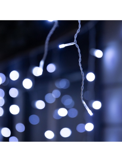 Гирлянда «Бахрома» 12×0.7 м, IP44, УМС, белая нить, 240 LED, свечение белое, 220 В
