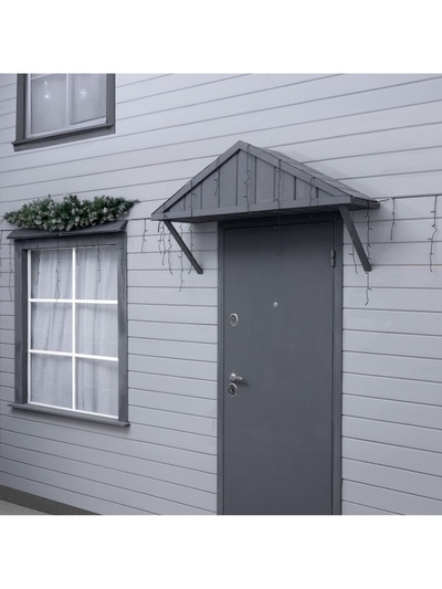 Гирлянда «Бахрома» 12×0.7 м, IP44, УМС, тёмная нить, 240 LED, свечение белое, 220 В