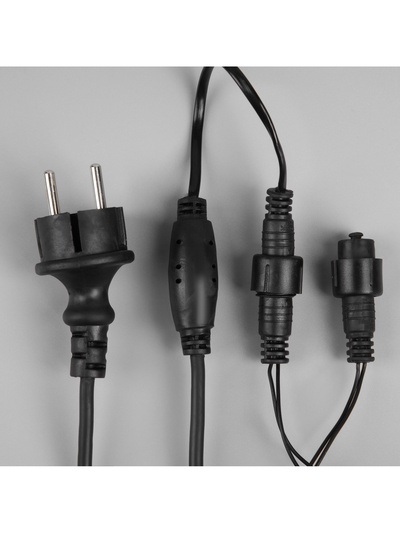 Гирлянда «Бахрома» 12×0.7 м, IP44, УМС, тёмная нить, 240 LED, свечение белое, 220 В