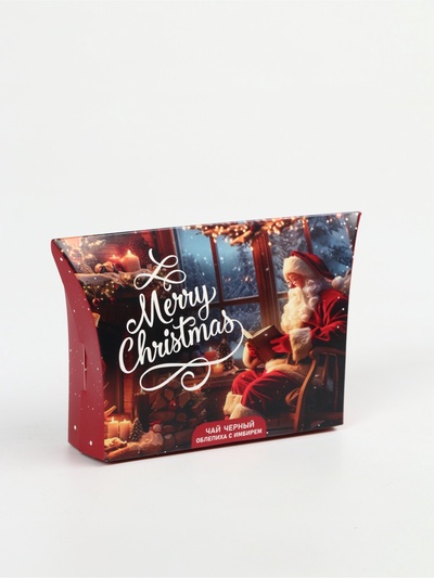 Чай новогодний подарочный, черный Merry Christmas, со вкусом облепихи с имберем, 20 г