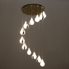 Светильник-каскад «Капли» LEd=132 Вт 3000-6000К золото 48×48×280 см - фото 27624724