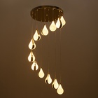 Светильник-каскад «Капли» LEd=132 Вт 3000-6000К золото 48×48×280 см - фото 27624725
