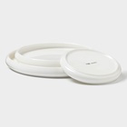 Тарелки Magistro OliveQueen, 3 шт.: d=14/19/23 см, фарфор, белые - Фото 6