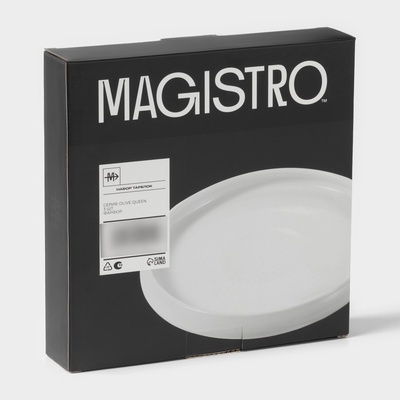 Тарелки Magistro OliveQueen, набор 3 шт.: d=14/19/23 см, фарфор, белые