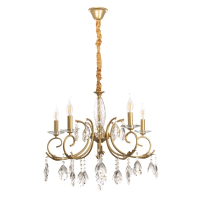 Люстра «Инесса» 5хЕ14 40 Вт латунь 64×64×100 см