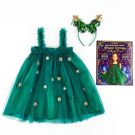 Карнавальный костюм новогодний «Ёлочка», рост 104-110 см, платье, ободок