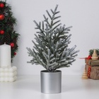 Искусственная ёлка настольная «Зимнее волшебство. Заснеженная» в ведёрке, 30 см, ветки литые отгибаются - Фото 2