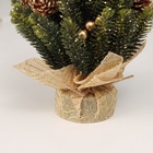 Искусственная ёлка настольная «Зимнее волшебство. Блеск», в мешочке, 17 см, ветки литые отгибаются, шишки, декор золотой - Фото 4