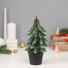 Искусственная ёлка настольная «Зимнее волшебство. Заснеженная с блёстками» в горшочке, 22 см - Фото 2