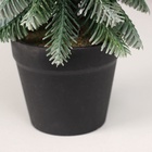 Искусственная ёлка настольная «Зимнее волшебство. Заснеженная с блёстками» в горшочке, 22 см - Фото 4