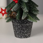 Искусственная ёлка литая настольная «Зимнее волшебство. С ягодками, в горшочке», 22×7.5 см, ветки отгибаются - Фото 3