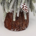 Искусственная ёлка заснеженная настольная «Зимнее волшебство. Длинные ветки» горшочке, 38 см, с шишками, ветки литые отгибаются - Фото 4