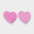 Печати для теста и мастики Доляна «Сердечки», пластик, набор 6 предметов: пресс, печать 5 шт., розовые - Фото 6