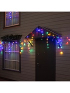 Гирлянда «Бахрома» 6×0.7 м, IP44, УМС, белая нить, 120 LED, свечение мульти, 220 В - Фото 5