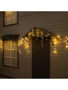 Гирлянда «Бахрома» 25×0.7 м, IP44, УМС, белая нить, 450 LED, свечение тёплое белое, 220 В - Фото 5