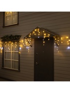 Гирлянда «Бахрома» 6×0.7 м, IP44, УМС, белая нить, 120 LED, свечение тёплое белое, мерцание, 220 В - Фото 5