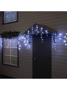 Гирлянда «Бахрома» 12×0.7 м, IP44, УМС, белая нить, 240 LED, свечение белое, мерцание, 220 В - Фото 5