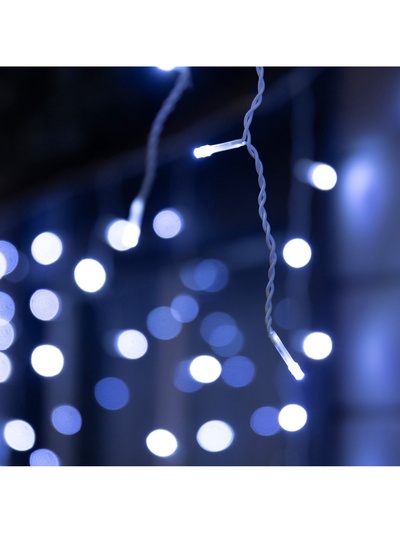 Гирлянда «Бахрома» 25×0.7 м, IP44, УМС, белая нить, 450 LED, свечение белое, мерцание, 220 В