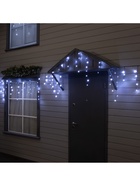 Гирлянда «Бахрома» 6×0.7 м, IP44, УМС, тёмная нить, 120 LED, свечение белое, мерцание, 220 В - Фото 5