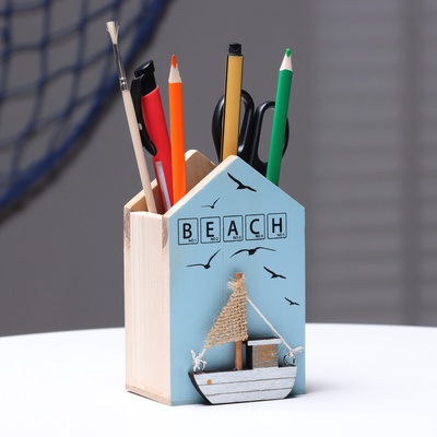 Карандашница дерево TAKE IT EASY «Пляж», 13×8×6 см