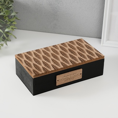 Шкатулка для украшений «Релакс и наслаждение», дерево, 12×22×6.5 см