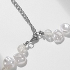 Чокер-колье многослойный «Звёздочки», жемчужные бусины, белый в серебре - Фото 3