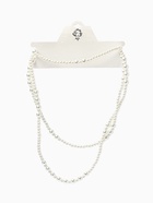 Бусы многослойные «Жемчуг», шар 4+8, цвет белый в серебре 150 см - фото 809608753