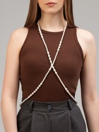 Бусы многослойные «Жемчуг», шар 4+8, цвет белый в серебре 150 см - фото 809608757