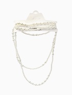 Бусы многослойные «Жемчуг», шар 4+8, цвет белый в серебре 150 см - фото 809608758