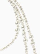 Бусы многослойные «Жемчуг», шар 4+8, цвет белый в серебре 150 см - фото 809608749