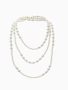 Бусы многослойные «Жемчуг», шар 4+8, цвет белый в серебре 150 см - фото 809608751