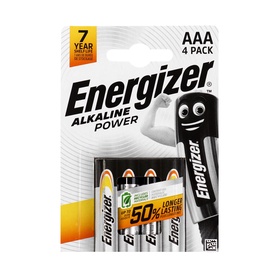 Батарейка алкалиновая Energizer Alkaline Power, AAA, LR03-4BL, 1.5В, блистер, 4 шт. 10837535