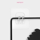 Полка для ванной Доляна, двухъярусная, 4 крючка, 47×25×14 см, чёрная - Фото 4