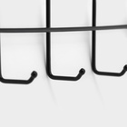 Полка для ванной Доляна, двухъярусная, 4 крючка, 47×25×14 см, чёрная - Фото 6