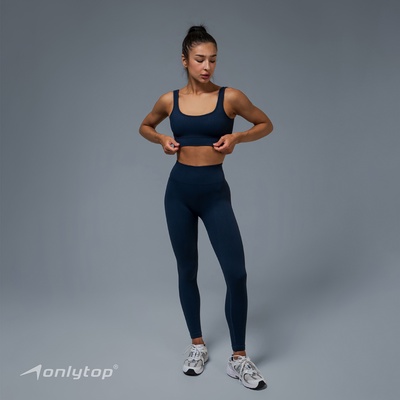 Легинсы женские спортивные в рубчик ONLYTOP, размер 44 (M), синие