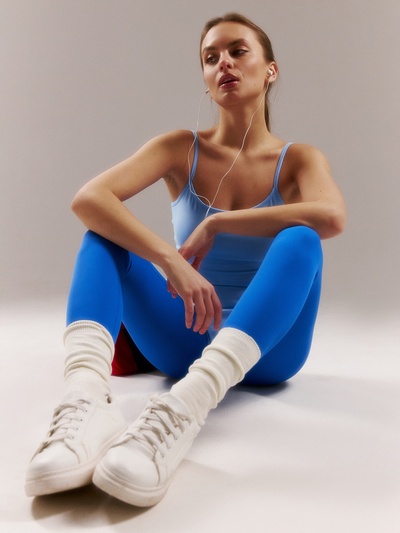 Легинсы женские спортивные ONLYTOP Base, размер 46 (L), синие
