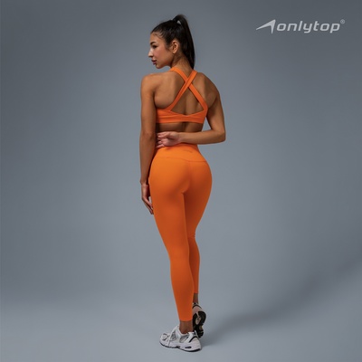 Легинсы женские спортивные ONLYTOP Comfort, размер 42 (S), оранжевые