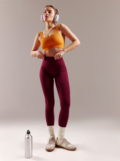 Легинсы женские спортивные ONLYTOP Sculpt, размер 44 (M), цвет сливовый