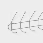 Вешалка настенная на 6 двойных крючков Доляна «Блеск», 48×13,5×6,5 см, цвет серебряный - Фото 3